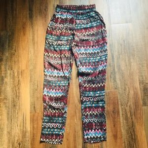 Peach Royal Patterned Jogger Pants Size XS